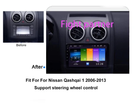 Cheap android 9.0 IPS+2.5D car radio multimedia player For Nissan Qashqai 1 2006-2013 J10 dvd gps navi navigation autoradio 1