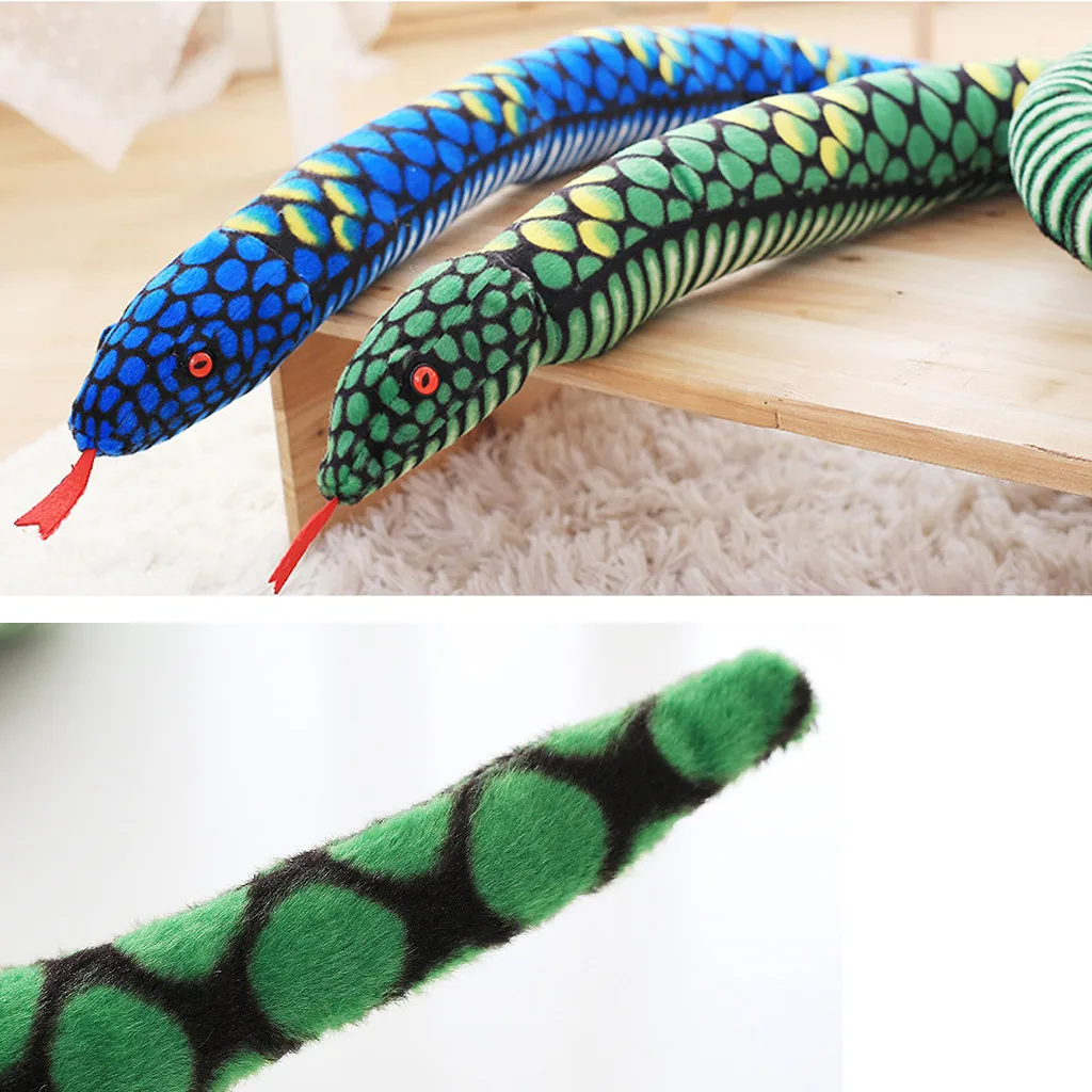 Prank Toys Giant Boa Constrictor Stuffed Animal Soft Snake Plush Toy realistic simulation creative home decorations #D