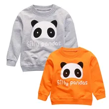 Новинка года; Детский свитер; зимняя рубашка с рисунком панды для маленьких мальчиков; одежда для малышей; хлопковый пуловер для девочек; одежда; L5010918