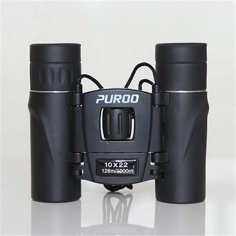 Бинокль Puroo DTS000113 10X22 черный складной карманный бинокль BAK4 с широкополосной синей