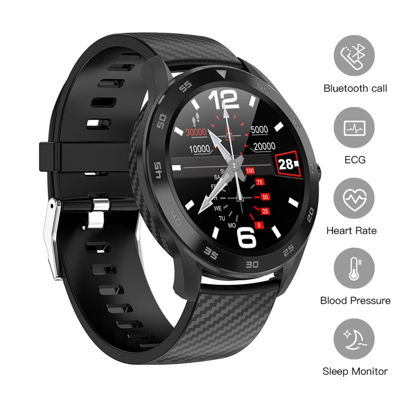 Смарт часы с Bluetooth ECG PPG фитнес пульсометр кровяное давление IP68 водонепроницаемые