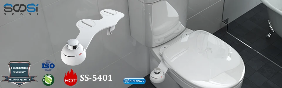 White Non-Electric Double Nozzle Muslim SOOSI Bidet Toilet Attachment