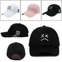 Простая бейсболка для мужчин и женщин, Кепка с изогнутым солнцезащитным козырьком, светильник, бейсболка с плачущим лицом, Регулируемая Кепка для улицы