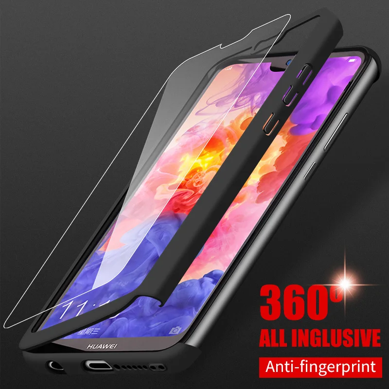 360 градусов полное покрытие чехол для телефона для huawei Y5 Y6 Y7 Prime P8 P9 Lite P10Plus P20Pro P30Lite Mate10Pro Стекло пленка