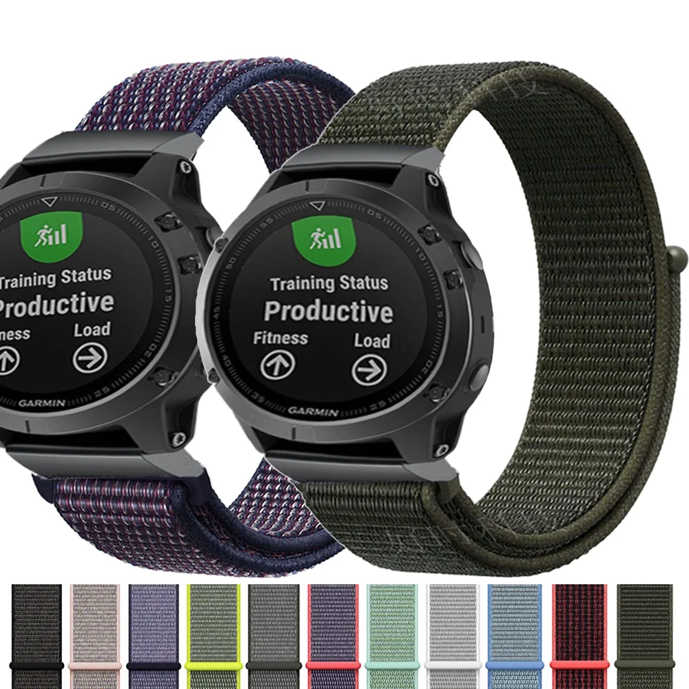 

26 22 20MM Watchband Strap for Garmin Fenix 5X 5 5S 3 3HR Plus Forerunner 935/945 Watch Quick Release Nylon canvas Wrist Band