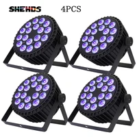 SHEHDS 4PCS Aluminum Alloy LED Flat Par 18x12W RGBW/18x18W RGBWA+UV LED Lighting DMX512 Disco Professional Stage DJ Equipment 1