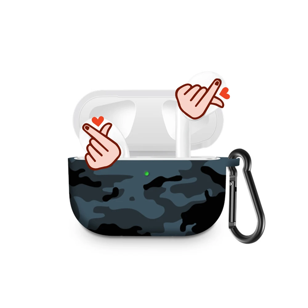 Силиконовый чехол для AirPods Pro, разноцветный чехол для Apple Airpods Pro, камуфляжная сумка для Airpod Pro, бесплатный инструмент для чистки крючка