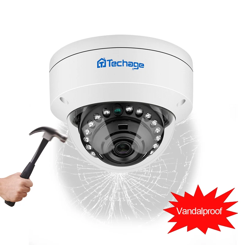  Techage H.265 8CH 5MP HD POE NVR Kit POE CCTV System Audio Microphone Dome IP Camera Indoor P2P Vid - 32852936395
