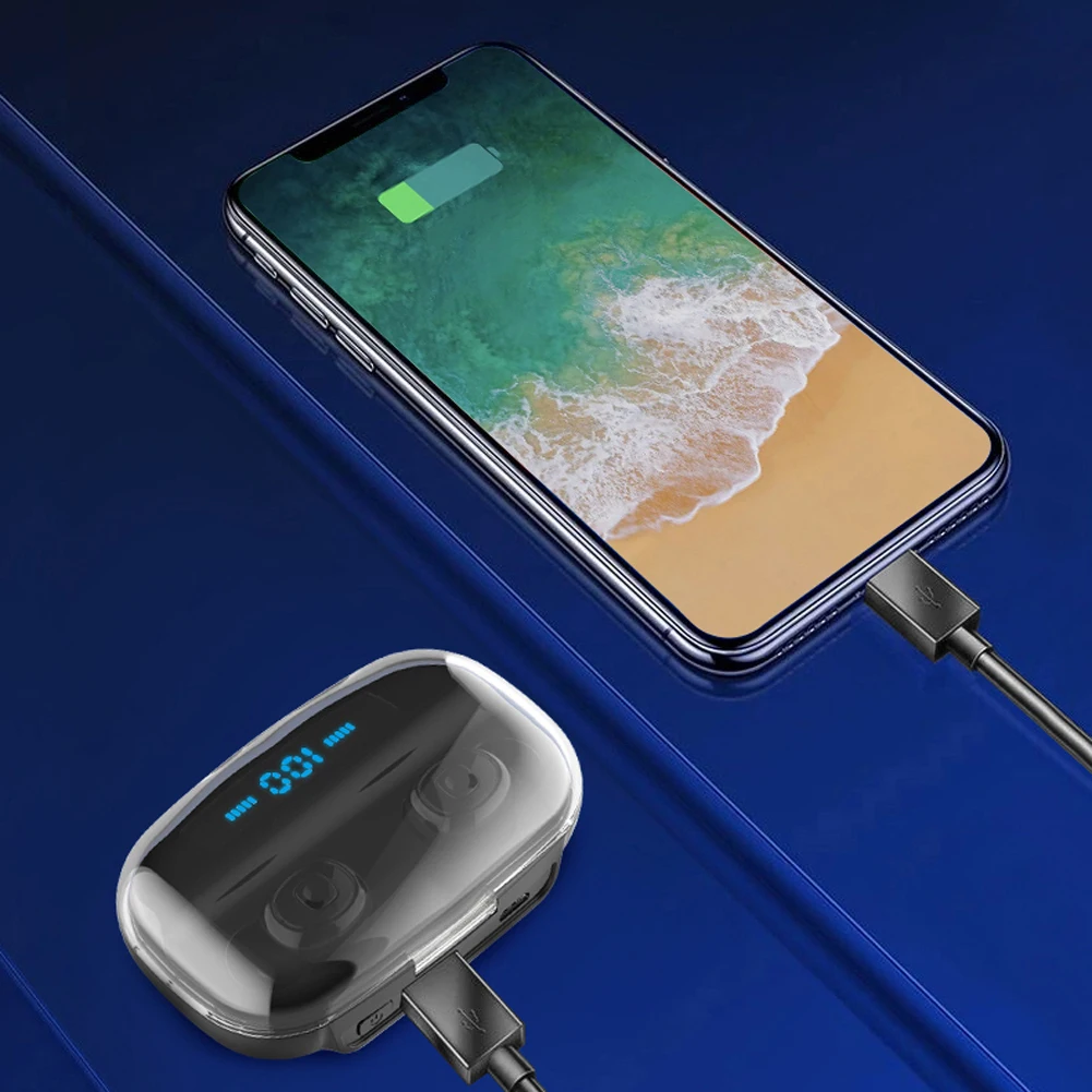 Новые мини наушники с дисплеем питания Bluetooth 5,0 Наушники Беспроводные спортивные наушники шумоподавление стерео HiFi вкладыши