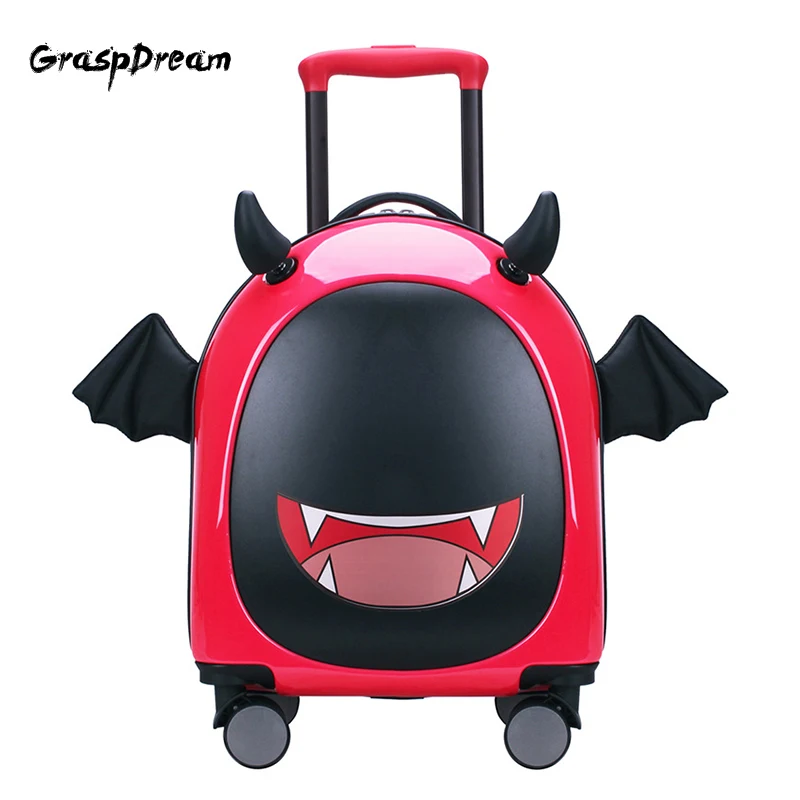 

New little devil children's trolley suitcase custom cartoon luggage 16 inch universal wheel lock box travel luggage