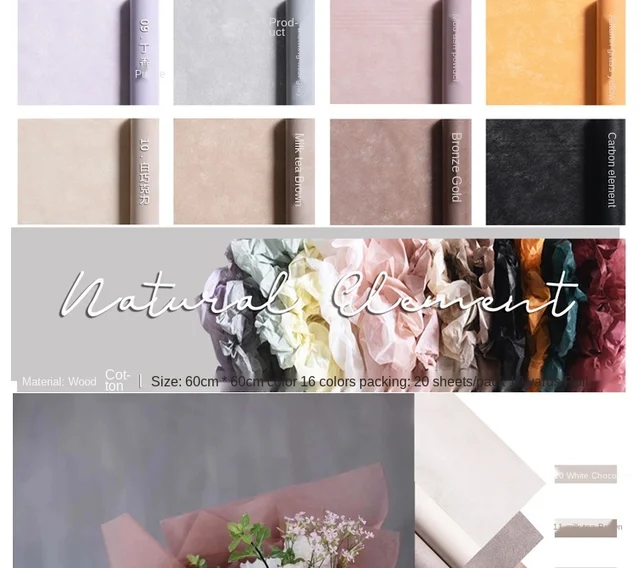 60cm*60cm 10yards Non-woven Paper Tissue Paper Solid Color Flower