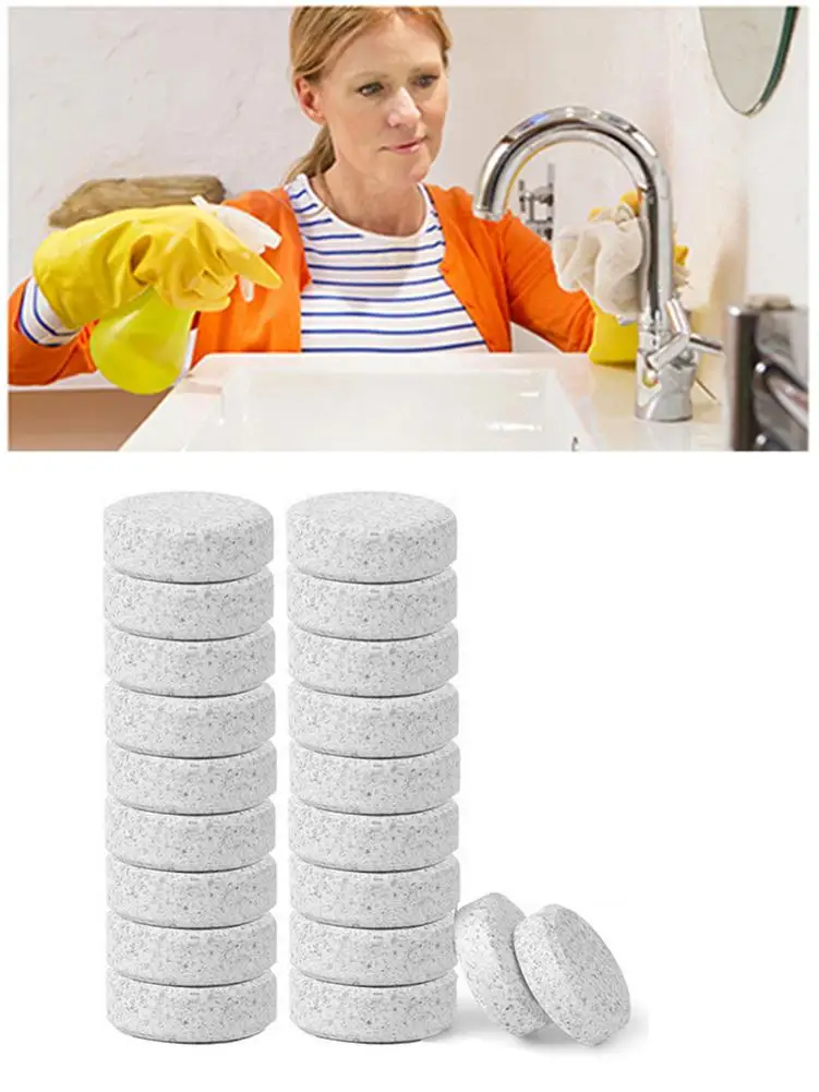 

10PCS Multifunctional Effervescent Spray Concentrate Cleaner Lemon Home Toilet Cleaner Chlorine Tablets Household Cleaning Tool