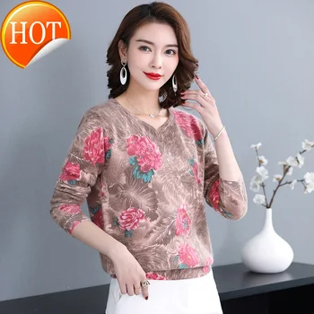 

winter new autumn loose plus size women sweater high quality beautiful printing women mink cashmere sweater