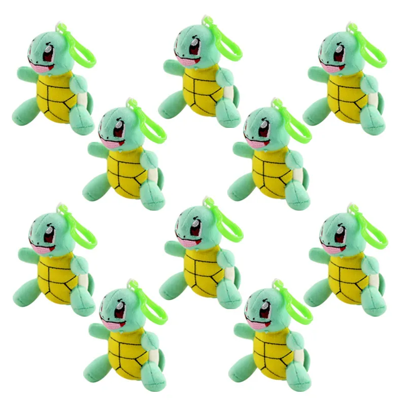 Высота каблука 10 см, 10 шт./лот мультфильм Squirtle аниме Бульбазавр, чармандер плисовый Мешок Подвески, брелоки игрушки куклы Подарки - Цвет: B