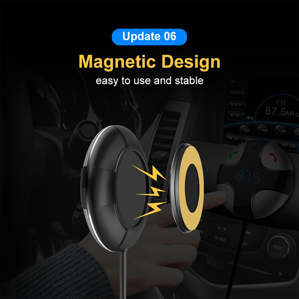 AOSHIKE Bluetooth 4,2 fm-передатчик беспроводной автомобильный комплект MP3 аудио плеер Bluetooth Hands-free Поддержка TF карта с двумя USB