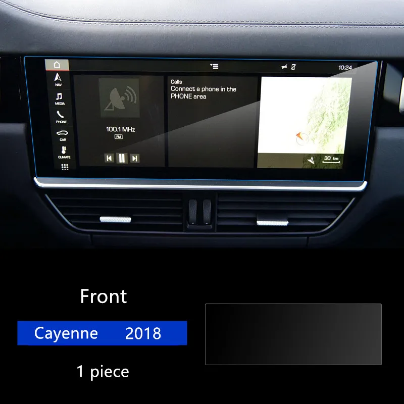 Автомобильный gps навигационный экран Стеклянная Стальная Защитная пленка для Porsche Panamera Cayenne Macan контроль ЖК-экрана интерьерная наклейка - Название цвета: Cayenne 2018 Front