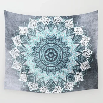 

Bohochic Mandala In Blue Tapestry Bedspread Coverlet Bedding Curtain Blanket Sheet Comfort Outdoor Company Chair Tapestries