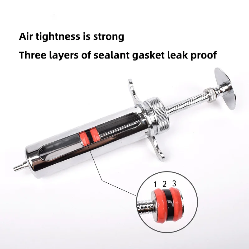 1 Kit Stainless Steel Metal Syringe Glass Sampler 20ML-50ML for Prevention Treatment and Injection of Other Drug Solutions 2