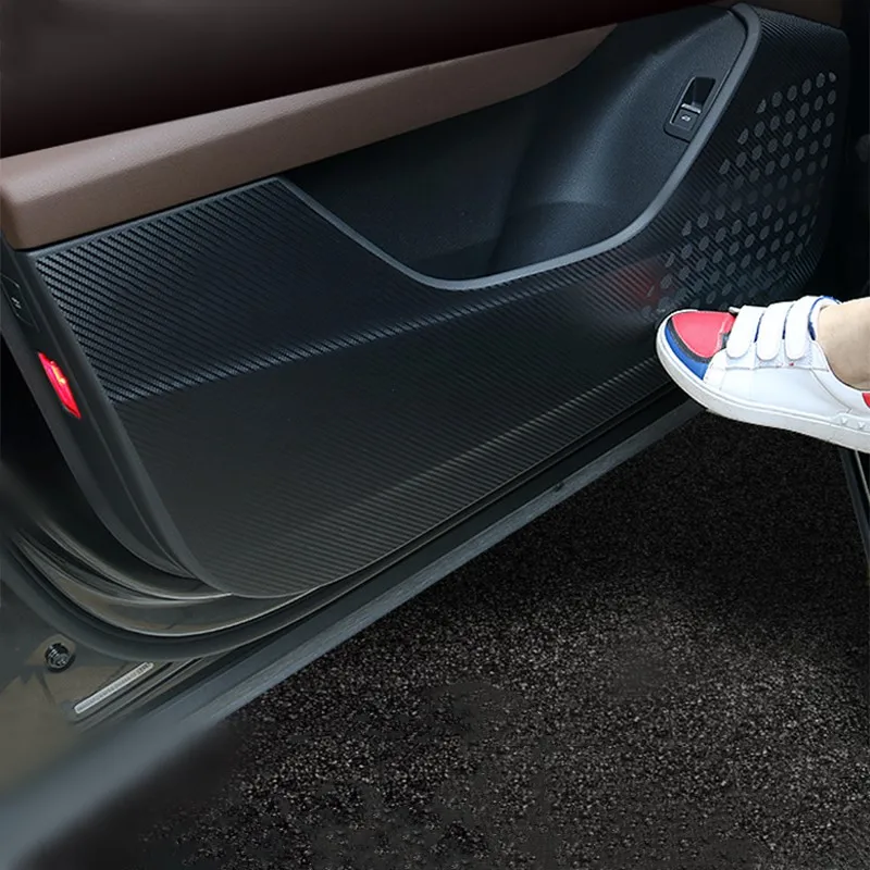 Car Door Anti Kick Pad Protection Decals For Audi A3 Q3 Q5 Q7 Carbon Fiber Stickers Auto Interior Accessories Car Door Anti Kick Pad Protection Decals For Audi A3 Q3 Q5 Q7 Carbon Fiber Stickers Auto Interior Accessories