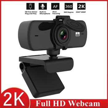 

True 2K Webcam Full HD 4MP Web Camera With Microphone Privacy Cover Lens Autofocus Webcams For PC Computer Laptop USB Plug