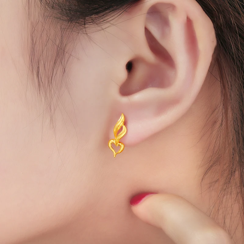 JJJ 24K серьги из чистого золота настоящий AU 999 твердые золотые серьги хорошие полые шарики кисточкой высококлассные модные ювелирные изделия Новинка