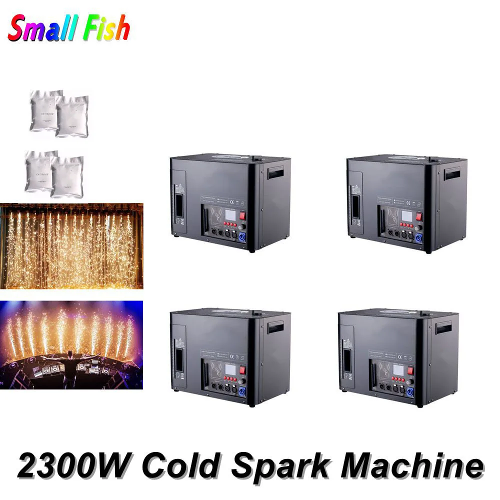 

4IN1 Flightcase And 4 Bags Powder 2300W Cold Spark Firework Machine DMX 512 Control Fountain Fireworks Wedding Machine Dj Light