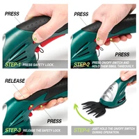 2 w 1 7.2V nożyce do żywopłotu nożyce do przycinania elektryczny trymer nożyce do trawy akumulator litowo-jonowy akumulatorowe narzędzie ogrodowe 6