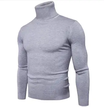 

Autumn and Winter New Men's Sweater High Neck Slim Men's Knit Bottoming Sweater
