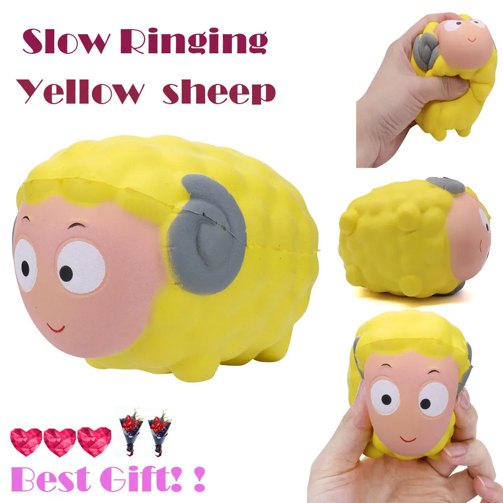 

1PC Cute Yellow Simulation Sheep toy 1PC Grape Cake cented Charm Slow Rising Squeeze Stress Reliever Collection Toy L0116