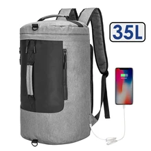 Большой Ёмкость Для мужчин Для женщин 35l спортивная сумка рюкзак-сумка через плечо, для путешествий Водонепроницаемый тренажерный зал на свежем воздухе мешок для обуви Повседневное походные сумки Мода