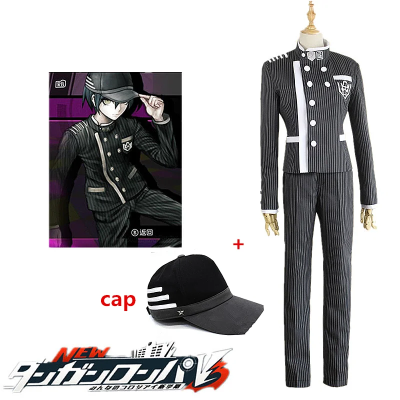 

НОВЫЙ Danganronpa V3 Косплей Saihara Shuichi Аниме Косплей Униформа Школьный костюм для мужчин женщин мужчин Униформа пальто + брюки + шляпа полный комплект