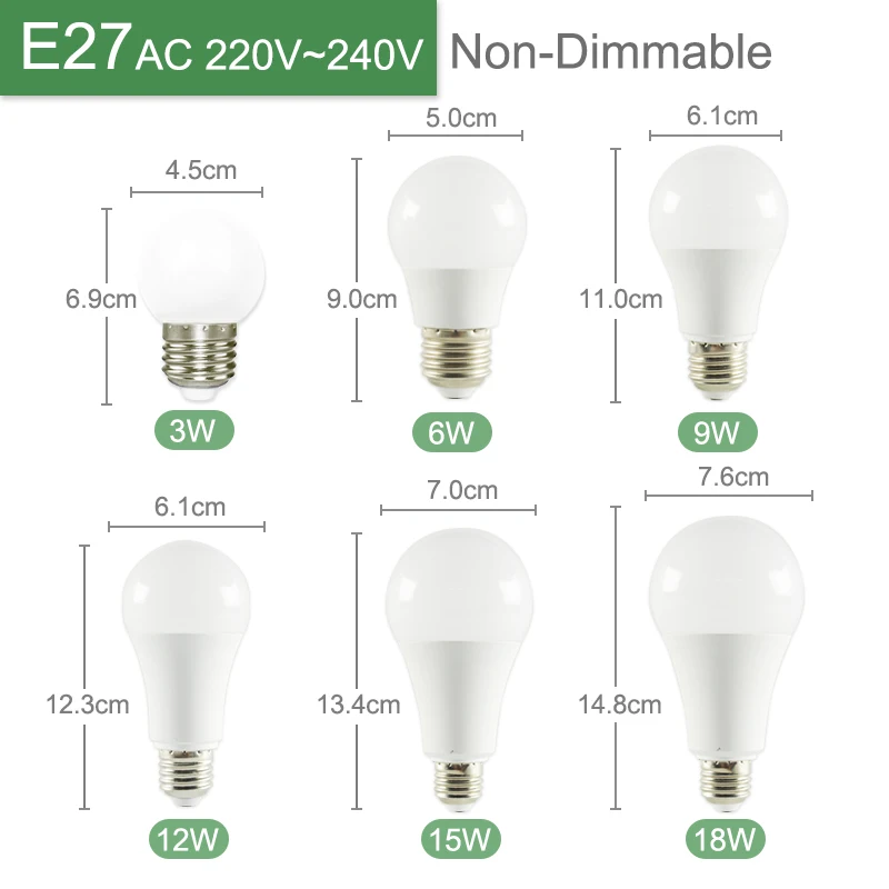 LED E27 Kaguyahime 10 шт. светодиодный E27 лампочка E14 лампочка 220 В светодиодный светильник E27 3 Вт 5 Вт 6 Вт 9 Вт 12 Вт 15 Вт 20 Вт Светодиодный светильник Высокая яркость холодный белый теплый - Испускаемый цвет: LED E27