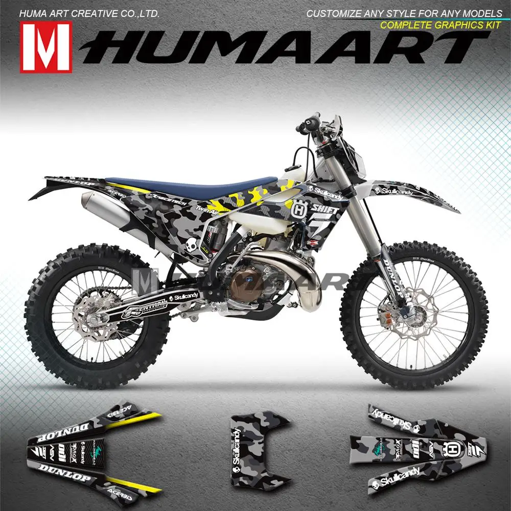 HUMAART Enduro Graphics Off-road Decal Kit для Husqvarna TE FE TC FC TX FX FS 125 250 300 350 450 501 2016 2017 2018 2019 Camo |