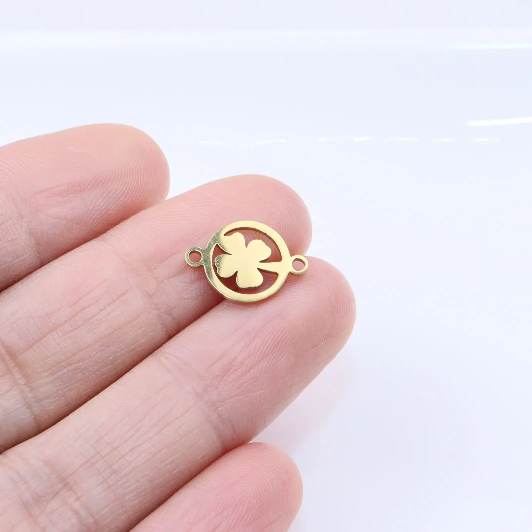 10pcs 10mm 스테인레스 스틸 키 미러 세련된 커넥터 Acc 매력 펜던트 DIY 목걸이 귀걸이 팔찌 Unfading 무색