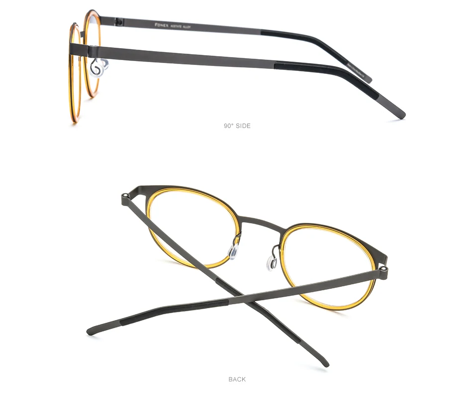 FONEX очки из ацетатного сплава, мужские и женские винтажные круглые очки в оправе при близорукости, оптические оправы, очки без винтов по рецепту, 98625