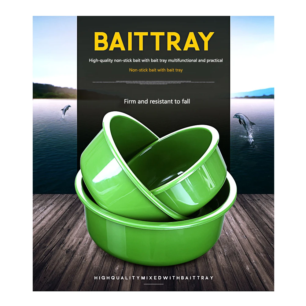 3pcs Outdoor Storage Tool Pot Portable ABS Accessories Fishing Practical Non Stick Pressure Resistant Durable Bait Basin