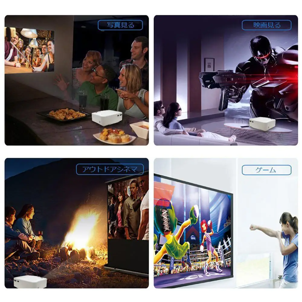 

LCD Mini 1080P HD Projector 1500 lumens 800 * 480 Regular Home Theater Japanese Compatible Mltifunction Interface 2 Colors