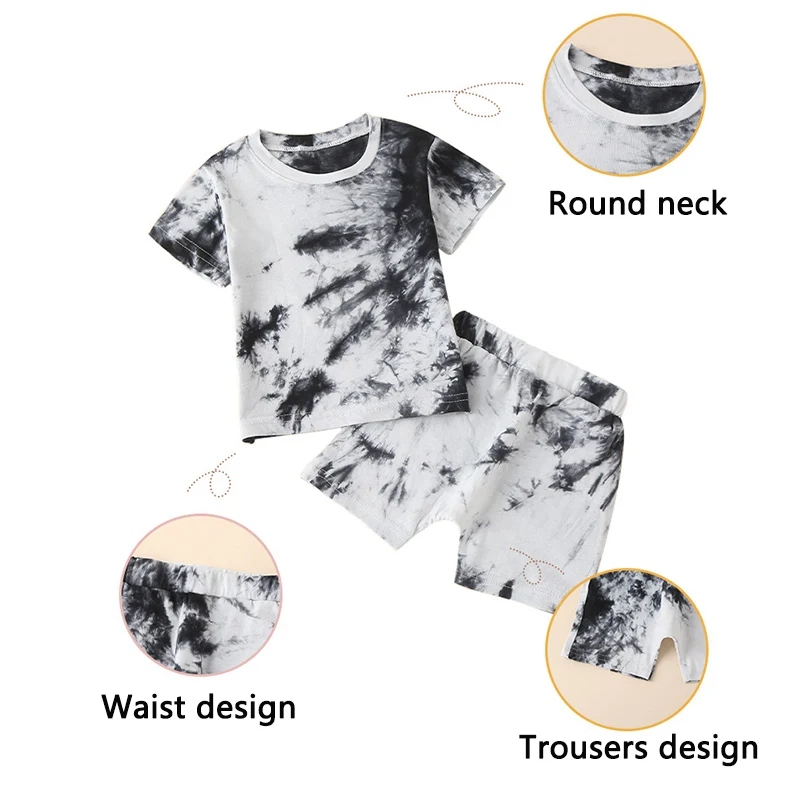 Children Clothing Sets Baby Boy Clothes Kids Clothes Boys Tracksuit Sets Tie-dye Printed Short Sleeve Tops Shorts Summer Outfits kids clothes