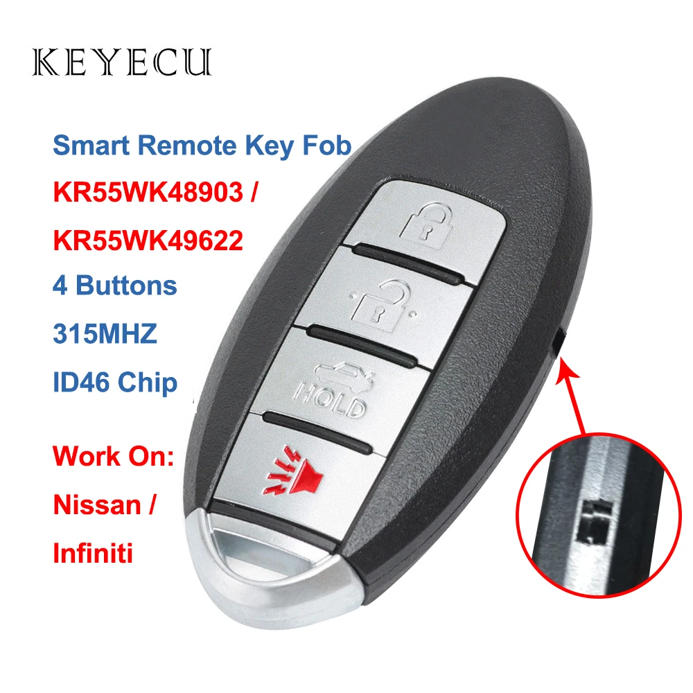Keyecu KR55WK48903 (9622) Smart Remote Car Key 4 Buttons 315MHz ID46