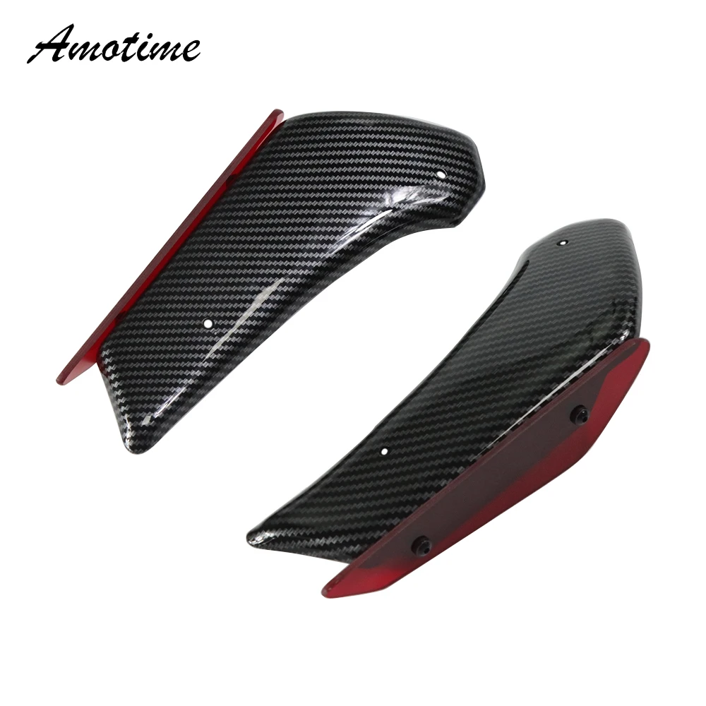 2pcs Ailes De Moto,Aile CaréNage Moto Kit Aile AéRodynamique Moto Aile  CaréNage En Fiber Carbone Aileron D'Ailette Moto Pour Plupart Des Scooters  Moto