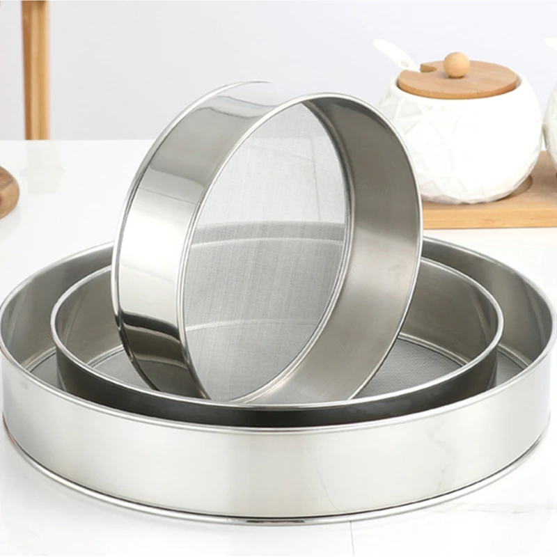 Description Picture 2 of item15cm-30cm Stainless Steel Flour Sieve Hand-Screened Strainer Round Tea Sugar Fine Mesh Sifter Baking Pastry Kitchen Food Tools