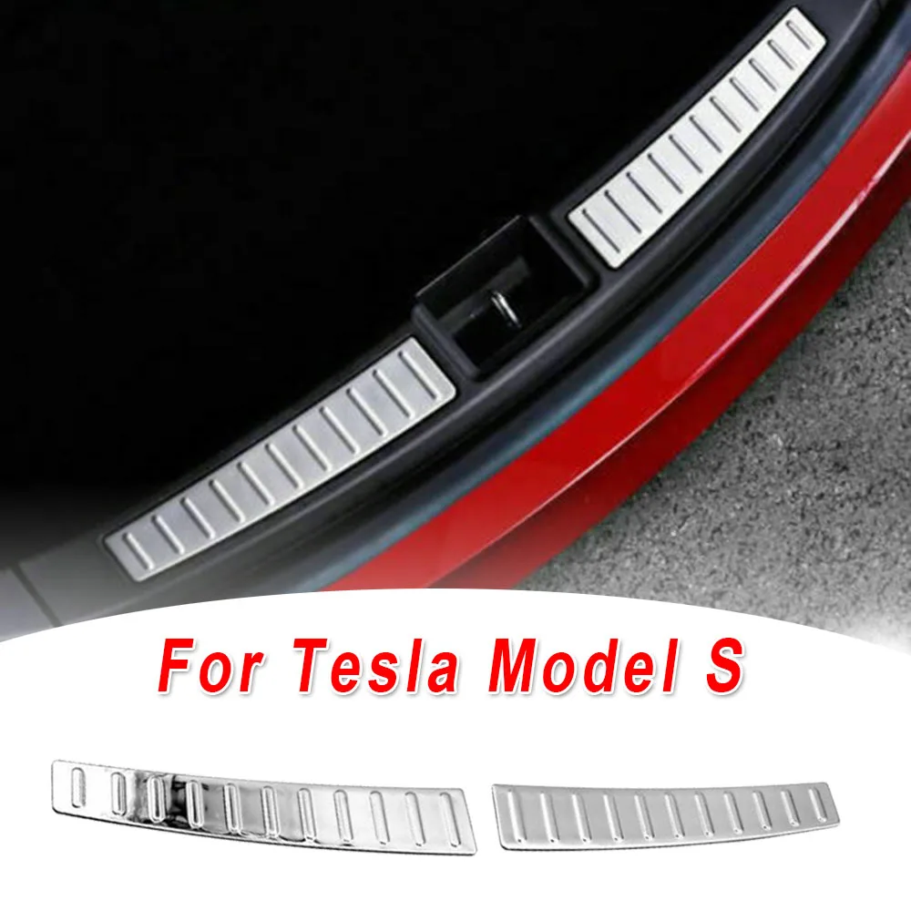 1 пара из нержавеющей стали для Tesla модель S Запчасти Аксессуары Бампер протектор-крышка