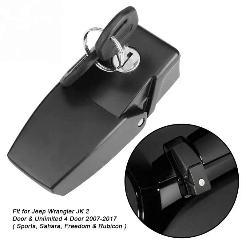 Lot de 2 loquets de verrouillage de capot avec kit de cl/és en alliage daluminium ABS pour Jeep Wrangler JL et mod/èles illimit/és.