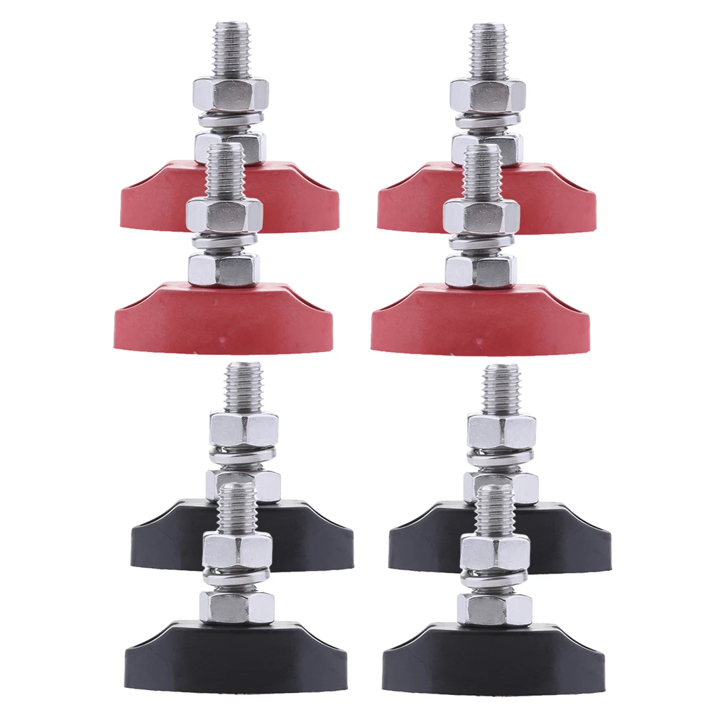 8Pieces Red & Black Junction Block Power Post Insulated Terminal Stud 6mm