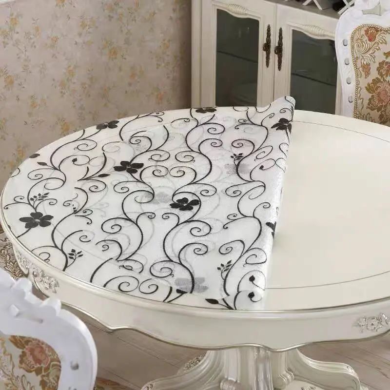 Круглая скатерть BALLE из ПВХ водонепроницаемая для стола мягкое стекло