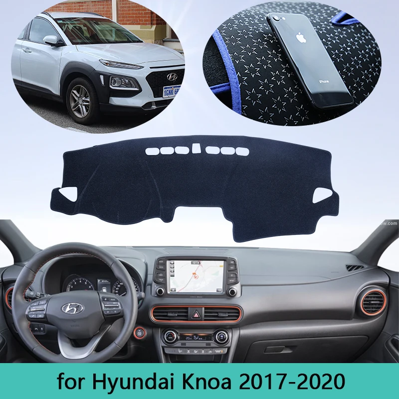 Car Dashboard Avoid Light Antidirty Cover Dash Mat For Hyundai Kona