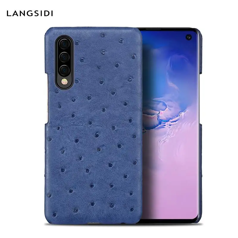 

Luxury Original Ostrich leather Phone CASE For samsung Galaxy a50 A70 A30 a8 A7 2018 Note 10 Pro cover For Galaxy S10 S8 S7 s9