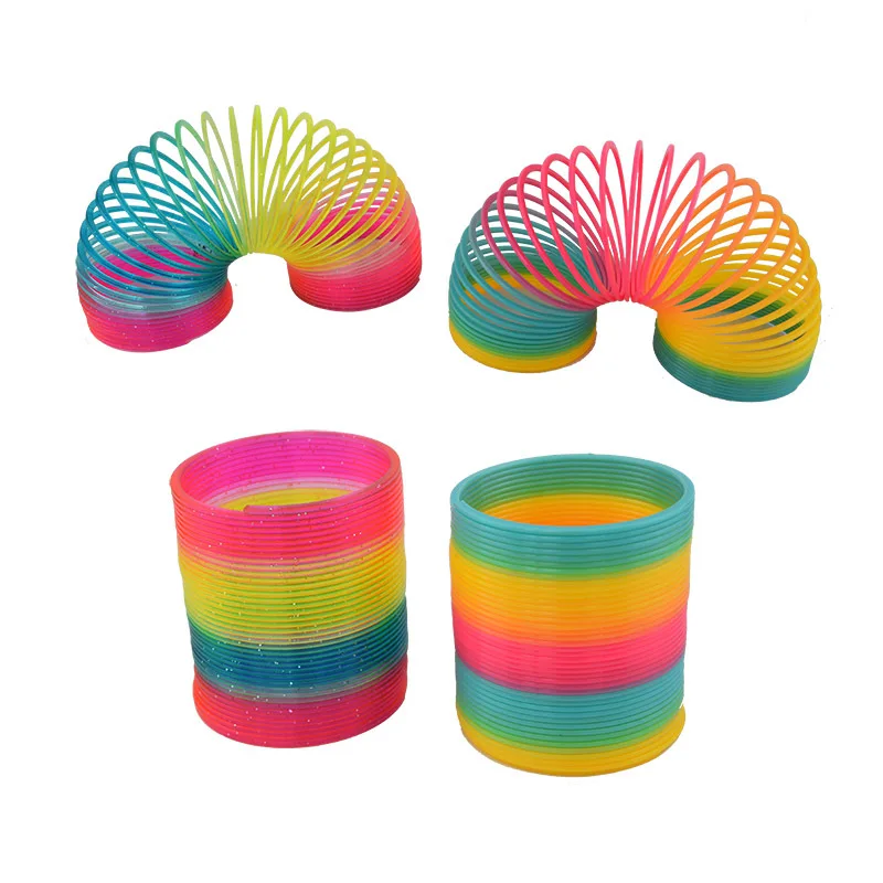 Large Size Rainbow Ring Toy Adult Classic Plastic Spring Magic Children Spring Circle Jenga Stall Hot Selling