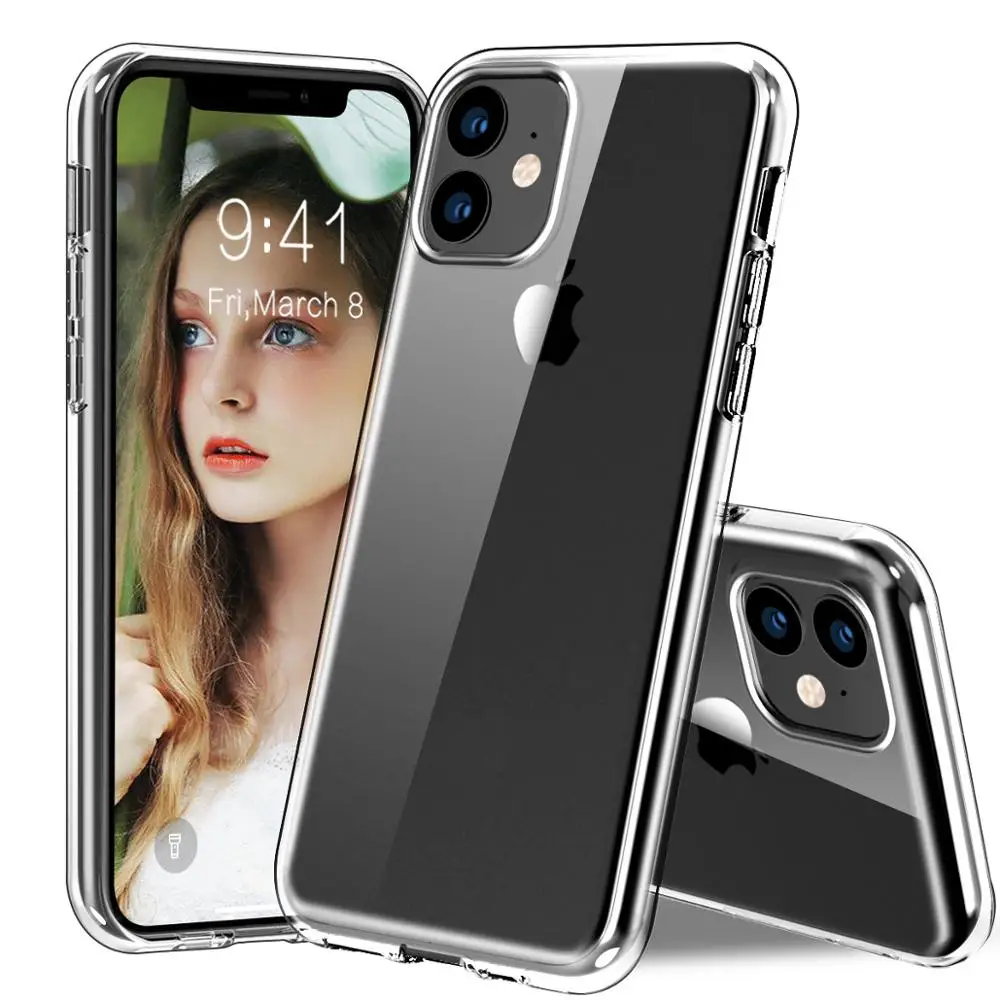 Новый прозрачный чехол для телефона из закаленного стекла iphone 11 11pro Max с мягким