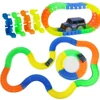 Magical Glowing Track Racing Cars with Colored Lights DIY Assembly Flexible Racing Bend Rail Track Car Toys for Children 2